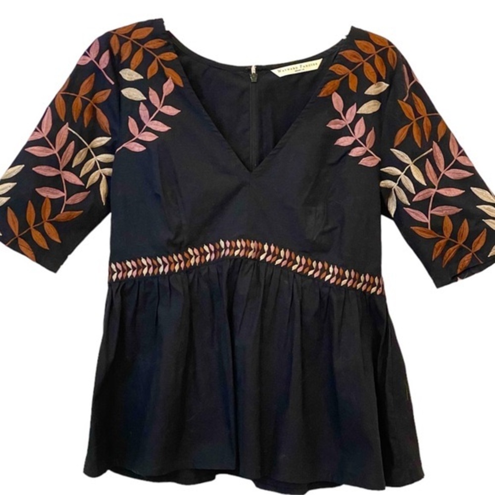 Beautifully embroidered babydoll/peplum blouse